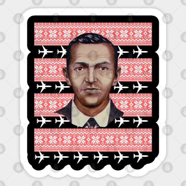 DB Cooper Ugly Christmas Sweater Sticker by Museflash